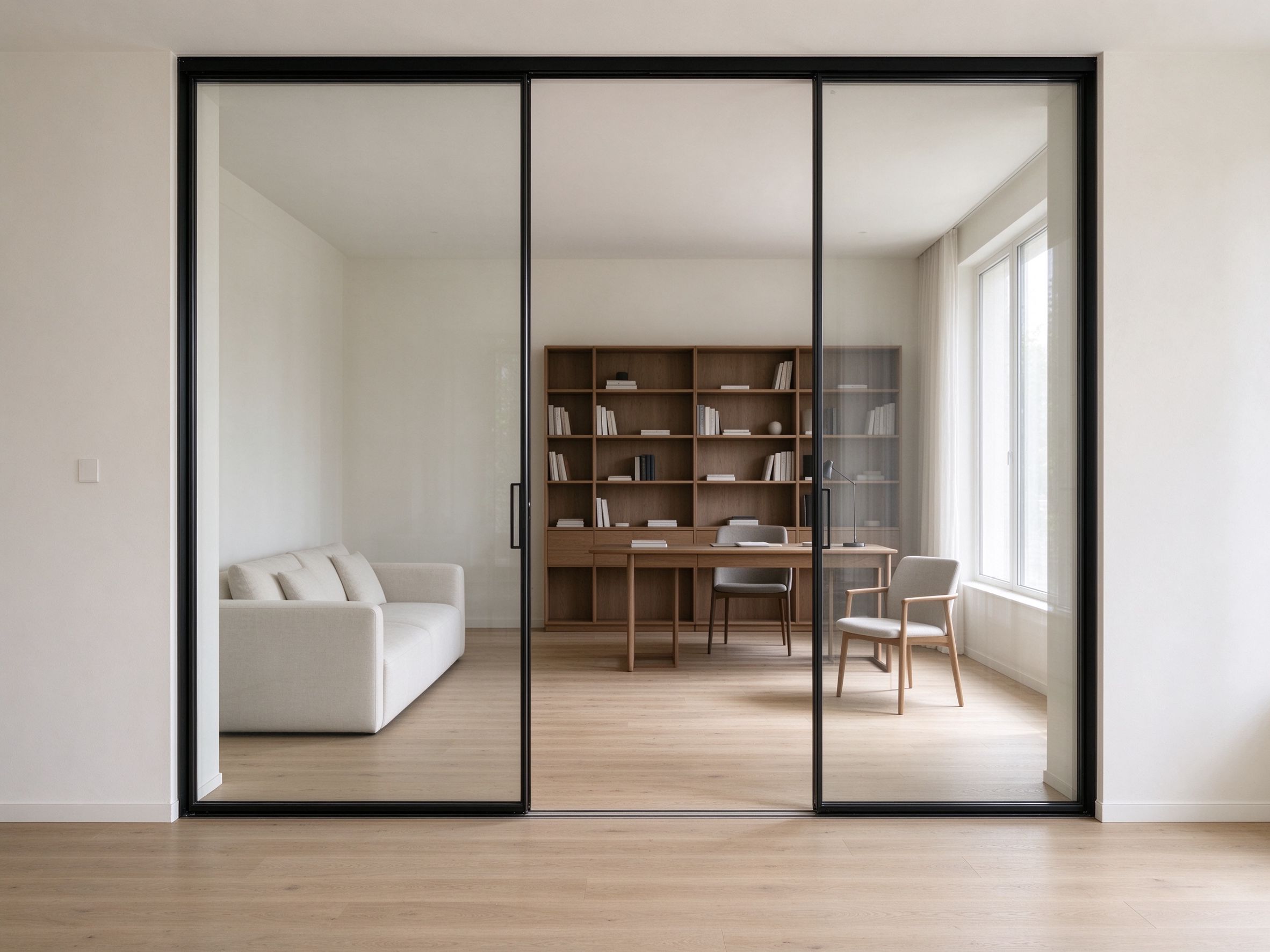 Aluminium interior sliding glass partition wall